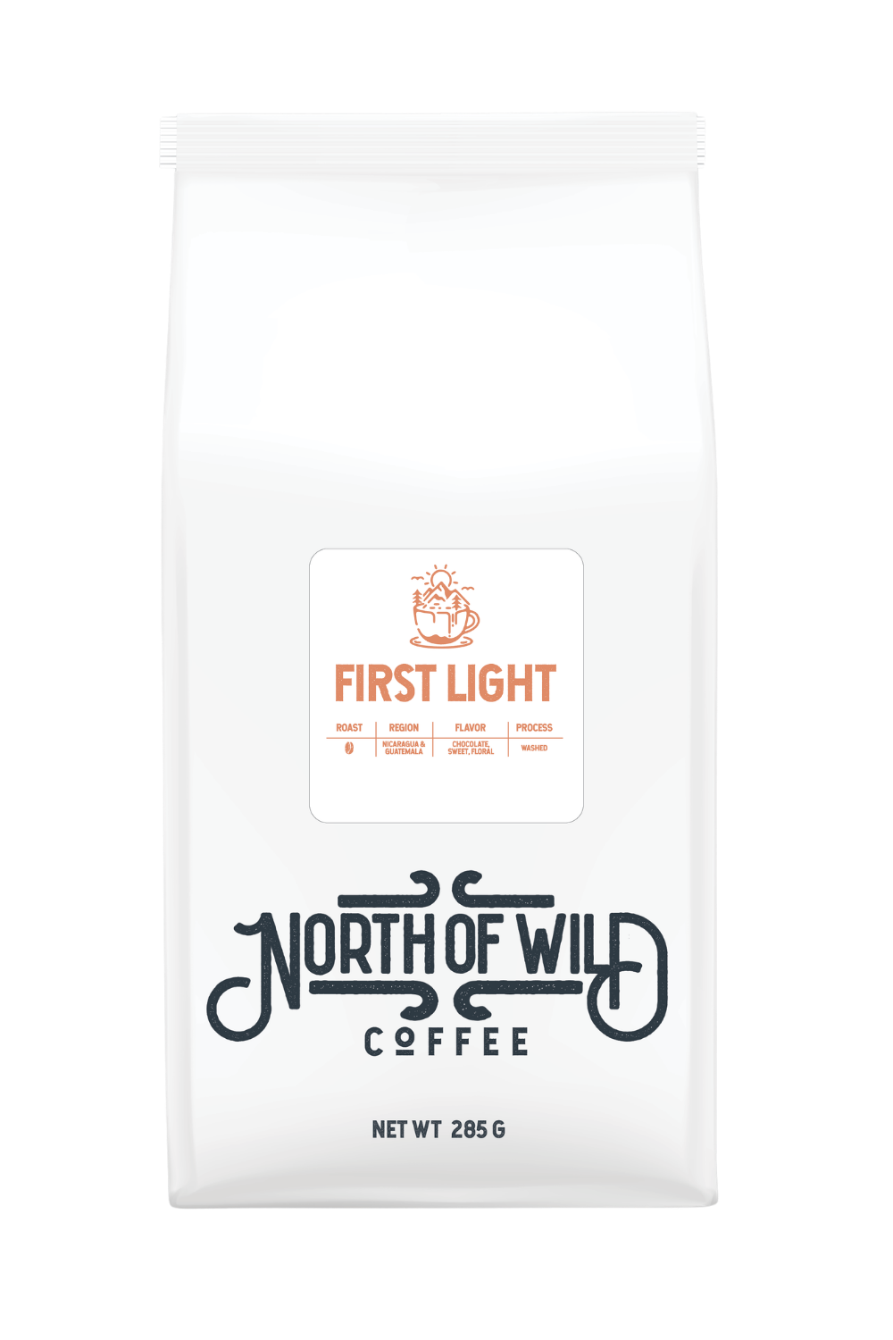 First Light is a light roast blend that captures the quiet magic of early morning.